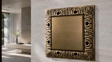 Chapiters Square rosette with ornamental frame and expressive internal beveled field 3d model