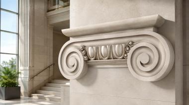 Chapiters Capital with Ionic volutes and oval frieze 3d model