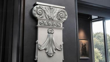 Chapiters Luxurious capital with acanthuses, volutes and drapery 3d model