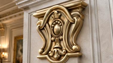 Chapiters Baroque capital with medallion and volutes 3d model