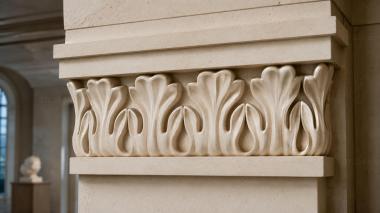 Chapiters Round capital with petal pattern 3d model