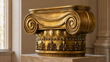 Chapiters Ionic capital with volutes and decorative frieze 3d model