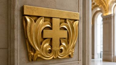 Chapiters Capital with cross and acanthus symmetry 3d model