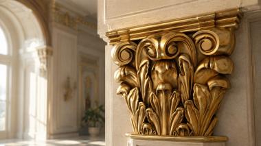 Chapiters Luxurious Corinthian Capital with Acanthus Leaves 3d model
