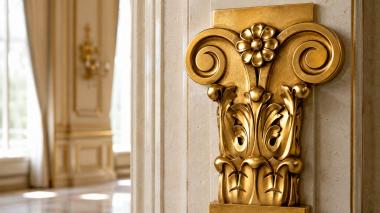 Chapiters Capital with volutes and floral ornament 3d model