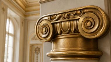 Chapiters Ionic capital with volutes and garland 3d model