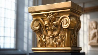 Chapiters Capital with plant ornament and curls 3d model