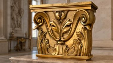 Chapiters Capital with symmetrical acanthus and classic scroll 3d model