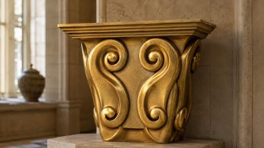 Chapiters Minimalistic capital with large swirls 3d model