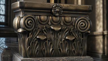 Chapiters Capital with flower and classic acanthus 3d model