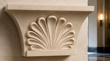 Chapiters Capital with fan-shaped petal relief 3d model