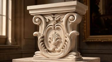 Chapiters Capital with oval rosette and volutes 3d model