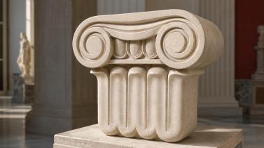 Chapiters Ionic style column capital with volutes 3d model