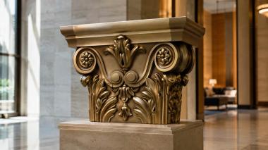 Chapiters Capital with rosettes and flower crown 3d model