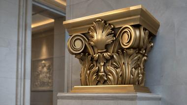 Chapiters Capital with fan-shaped leaf and scrollwork 3d model