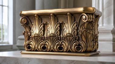 Chapiters Carved capital with acanthus leaves and side scrolls 3d model