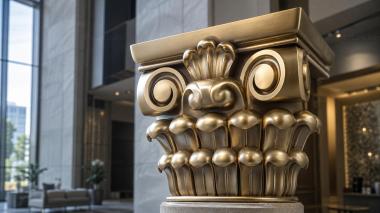 Chapiters Classic capital with dense rhythm of petals and spiral curls 3d model