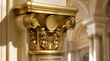 Chapiters Ionic capital with acanthus and medallion 3d model
