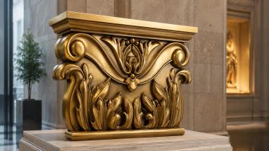 Chapiters Relief capital with floral and leaf ornament and curls 3d model