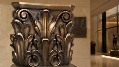 Chapiters Classic capital with acanthus leaf and spiral scrolls 3d model