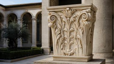 Chapiters Classic capital with acanthus ornament and vertical symmetry 3d model
