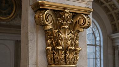Chapiters Classic Corinthian capital with expressive foliage and spirals 3d model
