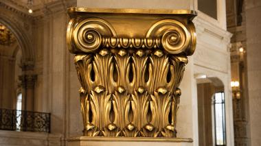 Chapiters Architectural capital with ordered foliage and classical scrolls 3d model