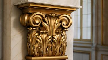 Chapiters Capital with classical scrolls and acanthus composition 3d model