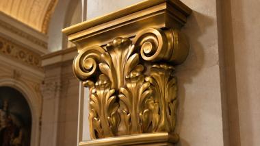 Chapiters Symmetrical capital with acanthus leaves and spiral scrolls 3d model