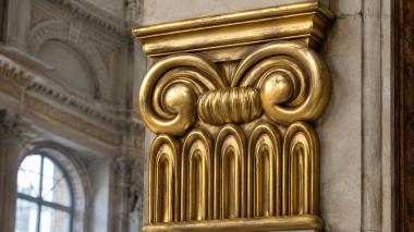 Chapiters Ionic capital with fluting and volutes 3d model