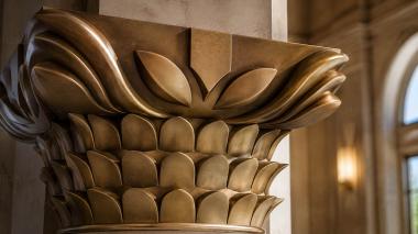 Chapiters Capital with massive petals in geometric order 3d model