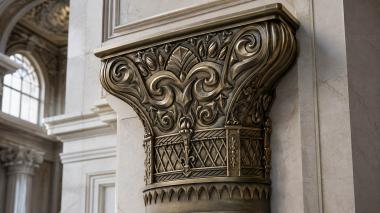 Chapiters Oriental capital with exquisite ornamentation and lattice belt 3d model