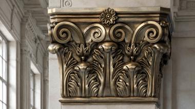 Chapiters Capital with acanthus leaves and tulips in classical style 3d model
