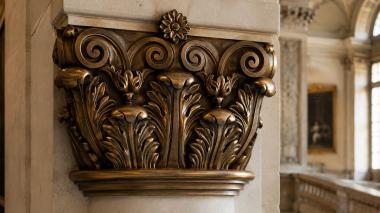 Chapiters Capital with volutes, floral frieze and acanthus leaves 3d model