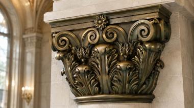 Chapiters Classic capital with acanthus leaves and floral rosette 3d model