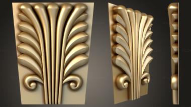 Chapiters Classic acanthus insert with symmetrical fan ornament 3d model