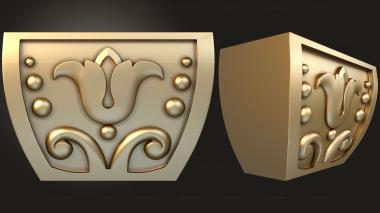 Chapiters Capital with tulip and dotted relief 3d model