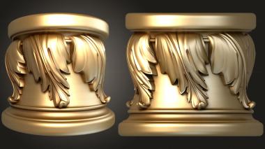 Chapiters Capital with acanthus leaves 3d model