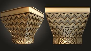 Chapiters Capital with a wavy pattern 3d model