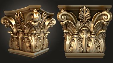 Chapiters Capital with decors four-sided 3d model