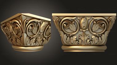 Chapiters Quadrilateral capital in the Russian style 3d model