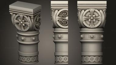 Chapiters The capital is a square that turns into a circle 3d model