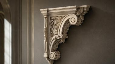 Brackets of different styles Architectural brackets with leaf ornamentation 3d model