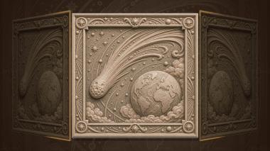 Panels cosmos Comet over the world - core and long tail 3d model