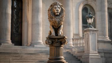 Lions Lion statue on a column 3d model