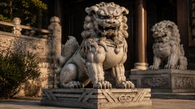 Lions Stone lion statue 3d model