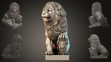 Львы (Лев на постаменте, LVI_001311) 3D модель для ЧПУ станка
