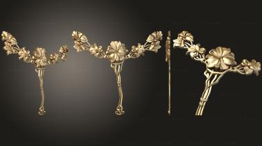 Onlays Branchy floral ornament in Art Nouveau style 3d model