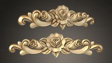 Onlays Roses in the frame of the decor 3d model
