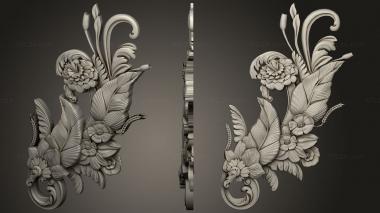Onlays Door trim floral pattern 3d model